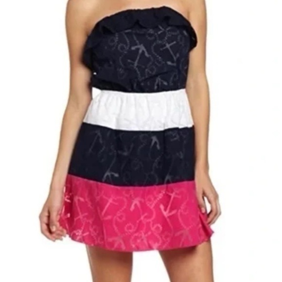 Lilly Pulitzer Nautical Strapless Dress - Picture 6 of 6